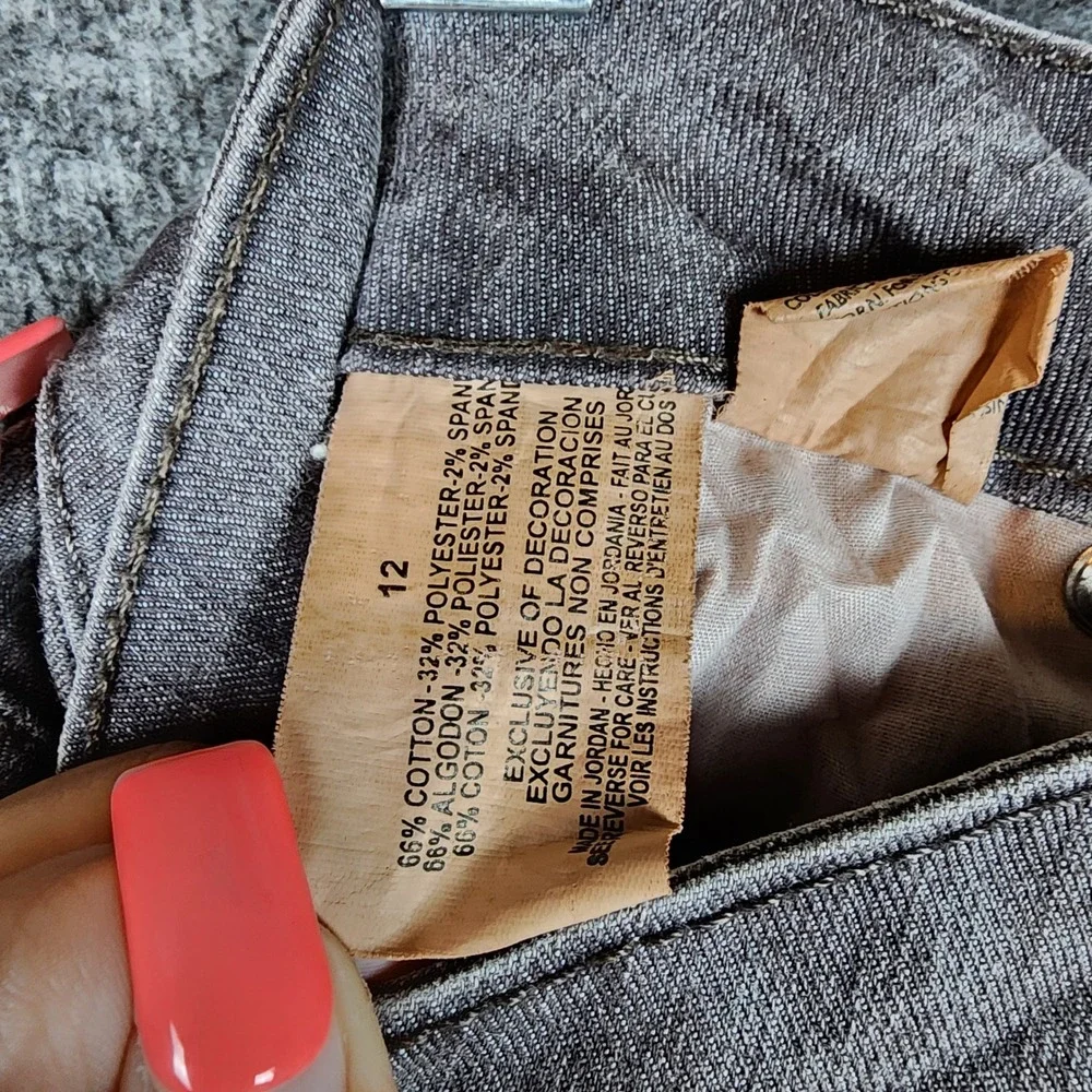 Bandolino Jeans Womens 12 Mandie Gray Straight Leg Denim EUC